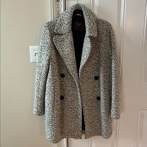 Abercrombie & Fitch Black and White Textured Coat